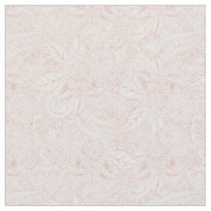 Tissu Conception florale de mandala d'or rose élégant