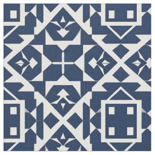 Tissu Conception géométrique bleue abstraite