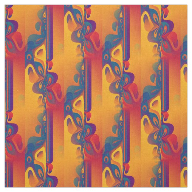 Tissu Conception graphique transparente - jaune rouge I (Échantillon)