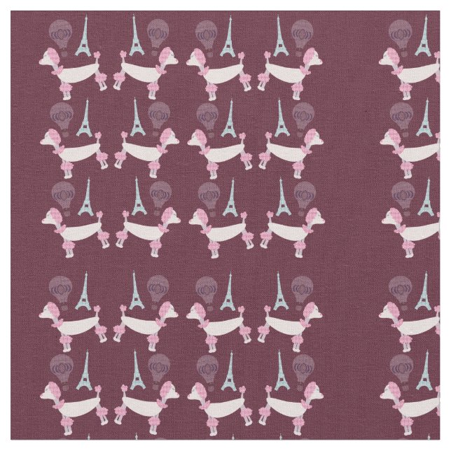Tissu Conception mignonne de caniche de Paris d'années (Fermer)
