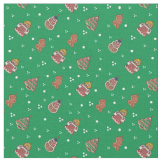 Tissu Conception mignonne de pain d'épice de Noël