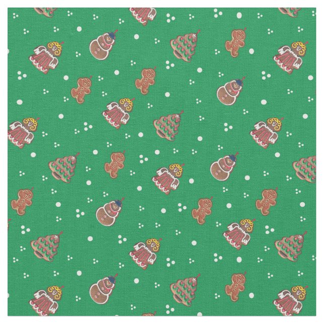 Tissu Conception mignonne de pain d'épice de Noël (Fermer)