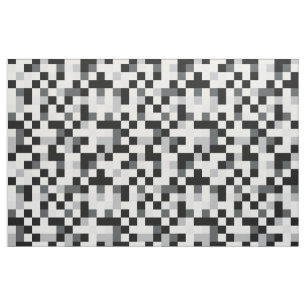 Tissu Conception noire et blanche de pixel