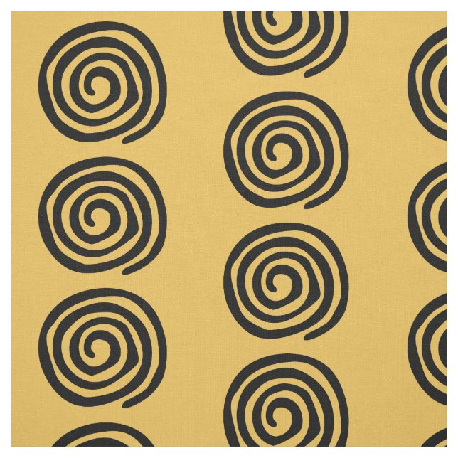 Tissu Conception primitive d'art tribal en spirale de (Échantillon)