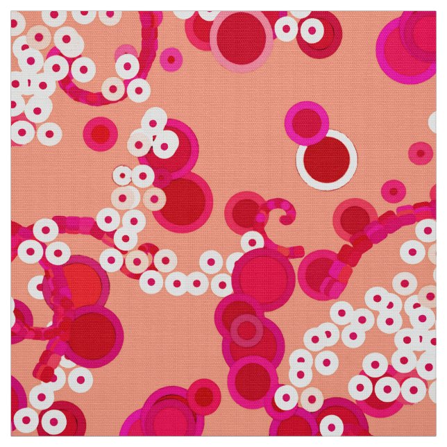 Tissu Confetti Abstrait moderne Print, Coral et Fuchsia (Échantillon)