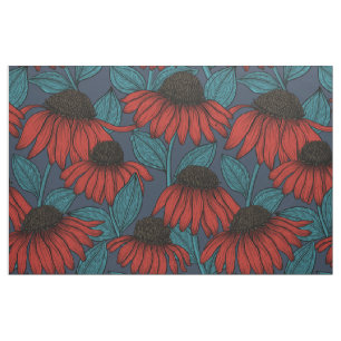 Tissu Confleurs rouges