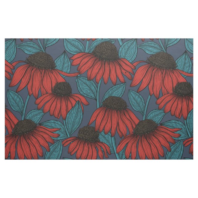 Tissu Confleurs rouges (Fat Quarter)