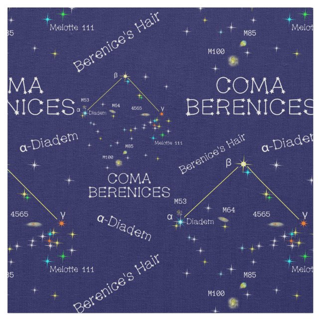 Tissu Constellation Coma Berenices de l'hémisphère Nord (Fermer)