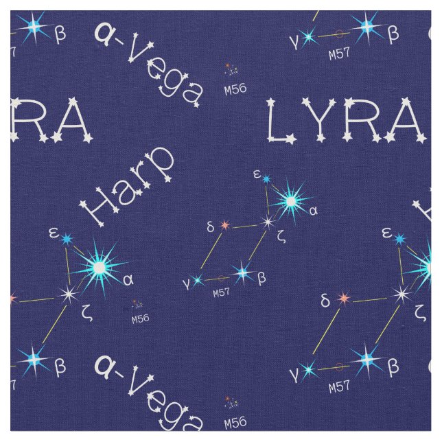 Tissu Constellation de l'hémisphère Nord Lyra (Fermer)