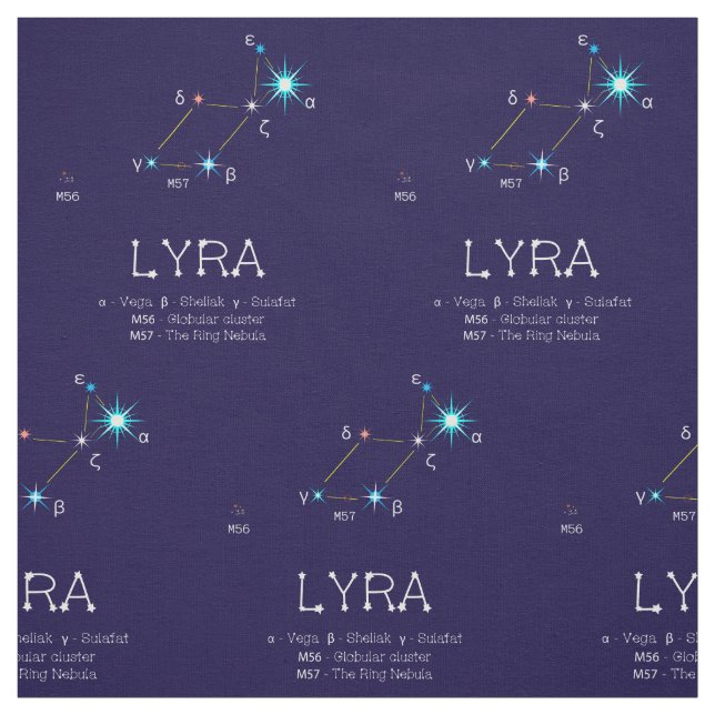 Tissu Constellation Des Étoiles Lyra (Échantillon)