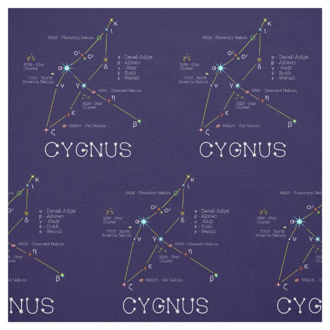 Tissu Constellation D'Étoiles Cygnus Ou Cygne (Échantillon)