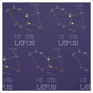 Tissu Constellation D'Étoiles Lepus Ou Rabbit
