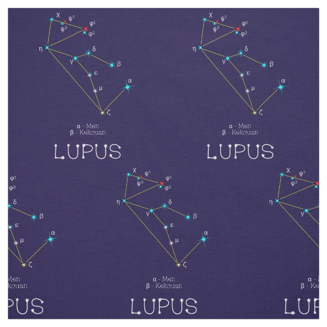 Tissu Constellation D'Étoiles Lupus Ou Wolf (Échantillon)