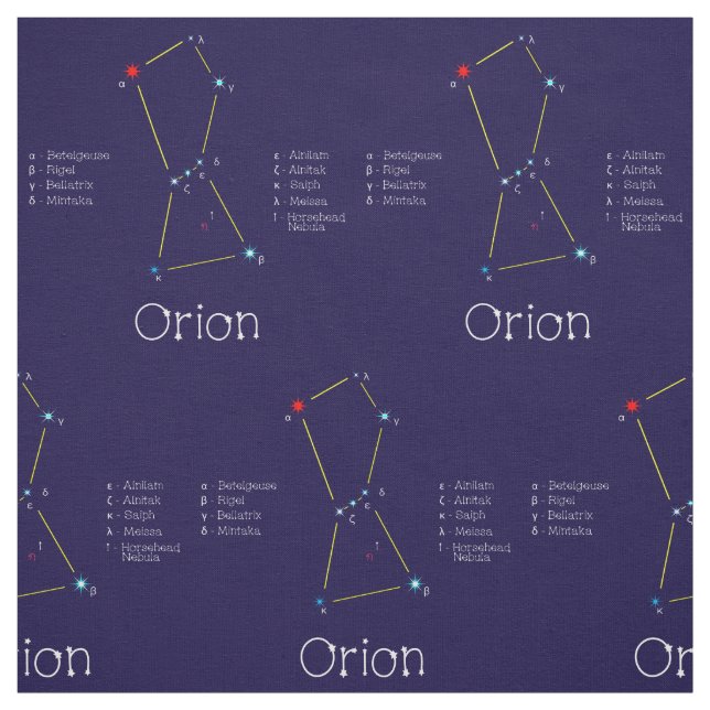 Tissu Constellation D'Étoiles Orion (Échantillon)