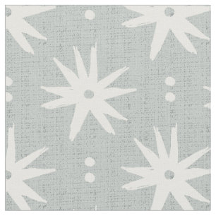 Tissu Contemporain bleu sauge étoiles païennes géométriq