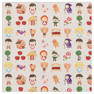 Tissu Contes de fées mixtes sur Pastel Pink et Pois