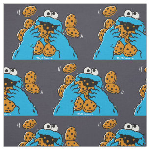Tissu Cookie Monster mangeant tous les cookies