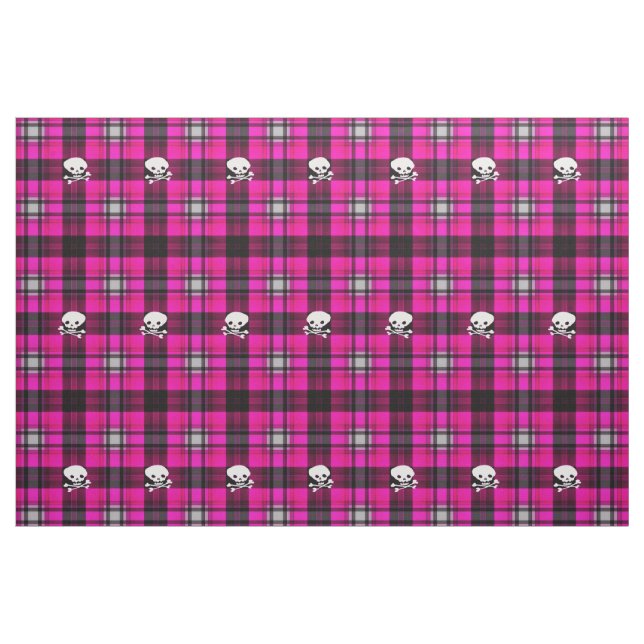 Tissu cool à crâne rose noir blanc (Yard)