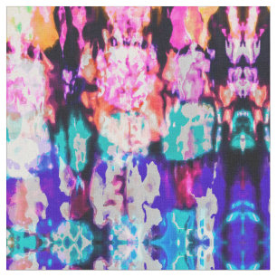 Tissu Cool Abstrait Pink Blue Black Tie Dye Motif