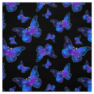 Tissu cool de papillon galaxie bleu foncé motif