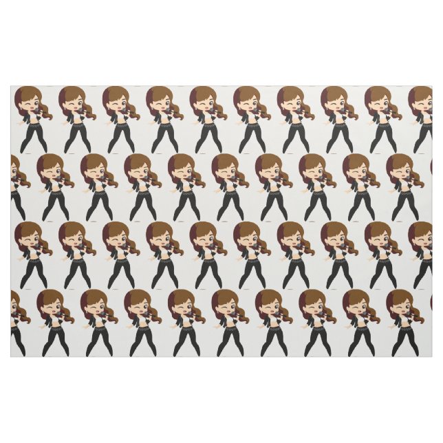 Tissu Cool fille chante Karaoke Thunder_Cove (Fat Quarter)