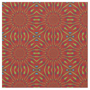 Tissu Cool Rouge moderne Floral Ethnic Textile Tribal Im
