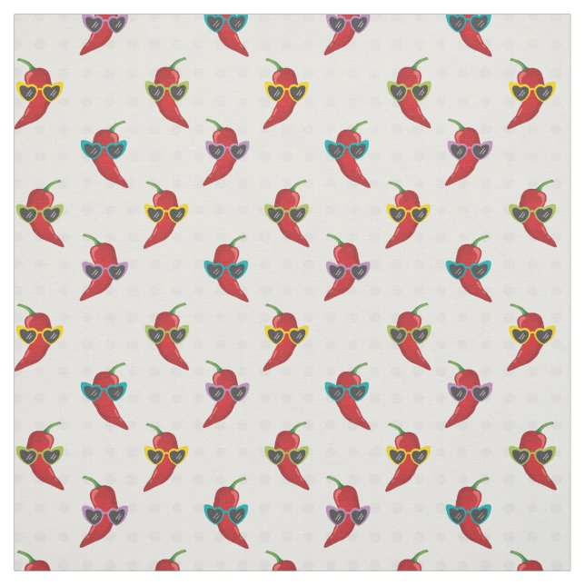 Tissu Cool Shades Red Chile Motif (Échantillon)