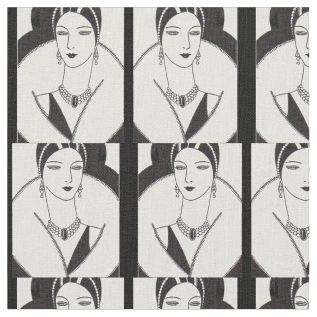 Tissu copie 1928 de femme d'art déco (Fermer)