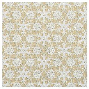 Tissu Copie antique de dentelle - blanc et beige