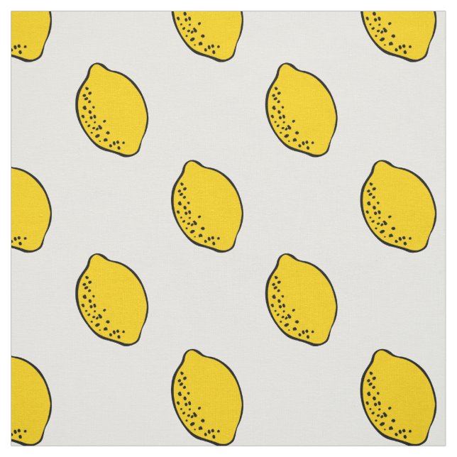 Tissu : Copie blanche et jaune de citron (Échantillon)
