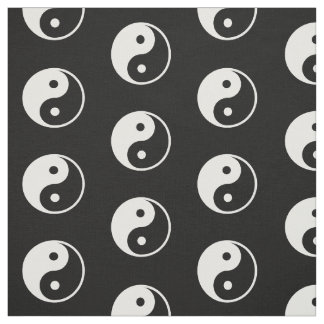 Tissu Copie blanche monochrome de symbole de Yin Yang