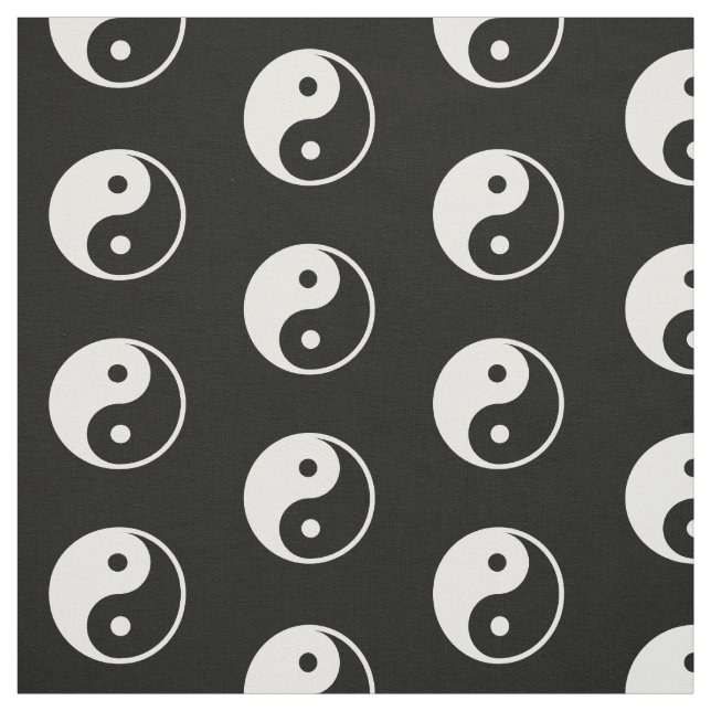 Tissu Copie blanche monochrome de symbole de Yin Yang (Échantillon)