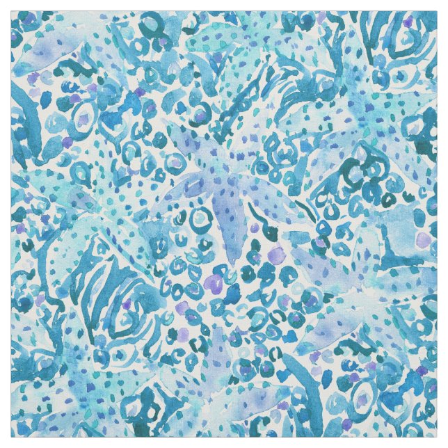 Tissu Copie côtière bleue de BOUILLONNEMENT d'ÉTOILES DE (Échantillon)