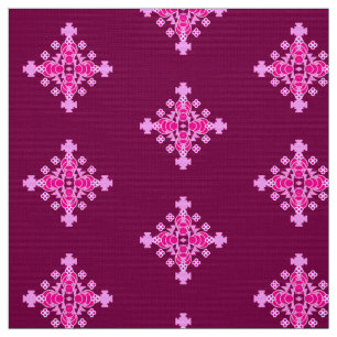 Tissu Copie de Bandana - pâlissez - rose et prune
