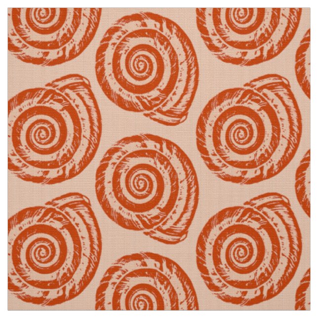 Tissu Copie de bloc en spirale de coquillage, orange de (Échantillon)