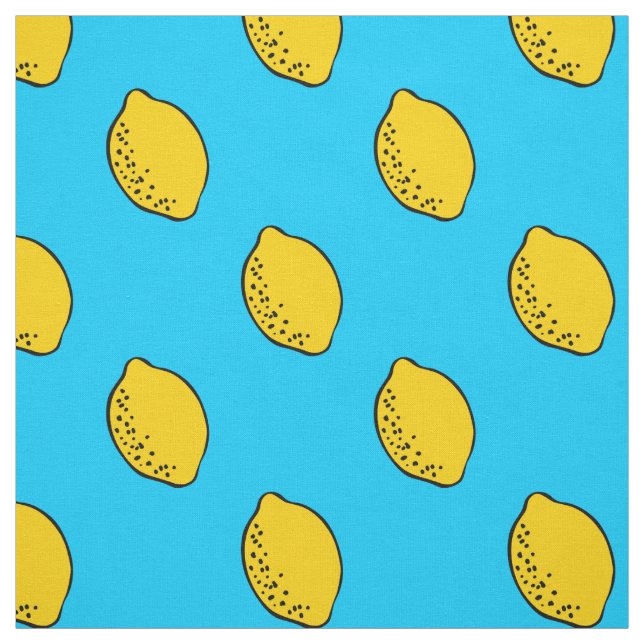 Tissu : Copie de citron de bleu et de jaune de (Échantillon)