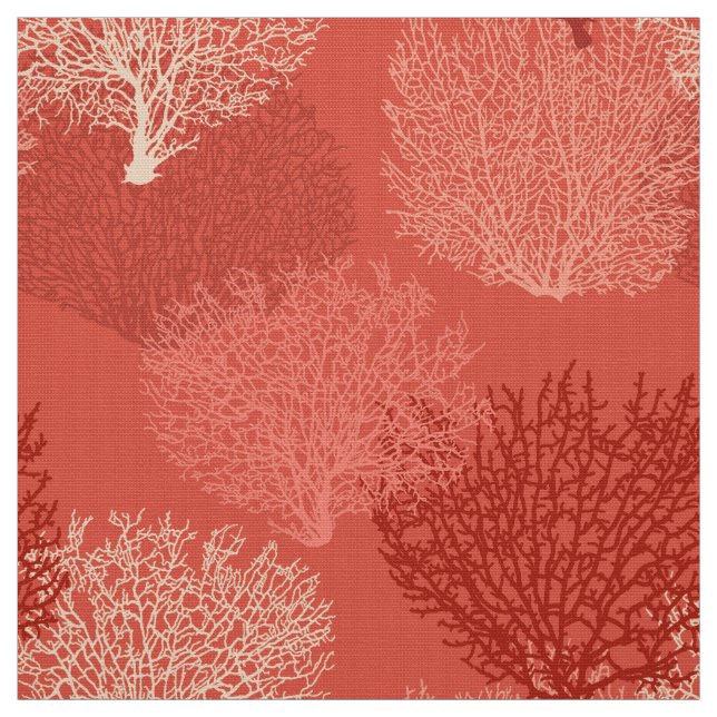 Tissu Copie de corail de fan, nuances de l'orange de (Échantillon)
