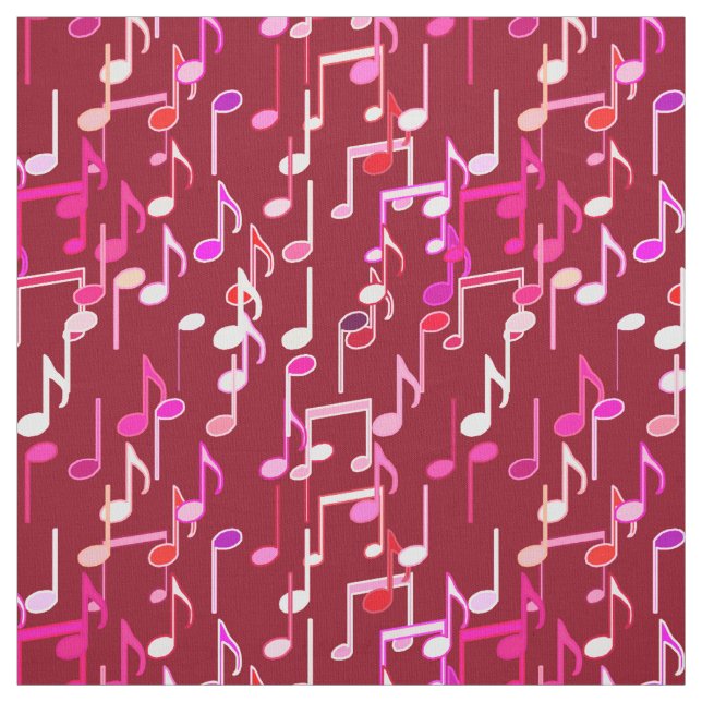 Tissu Copie de notes musicales - Bourgogne, multi (Échantillon)