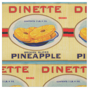 Tissu copie d'étiquette d'ananas de coin-repas des