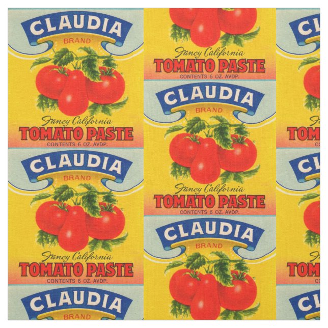 Tissu copie d'étiquette de sauce tomate de Claudia des (Échantillon)