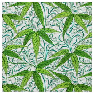 Tissu Copie en bambou, vert et blanc de William Morris