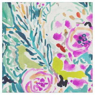 Tissu Copie florale colorée d'aquarelle de SAUCE AU JUS