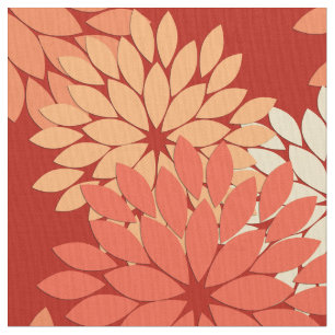 Tissu Copie florale moderne de kimono, mandarine