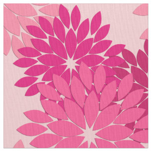Tissu Copie florale moderne de kimono, rose de corail