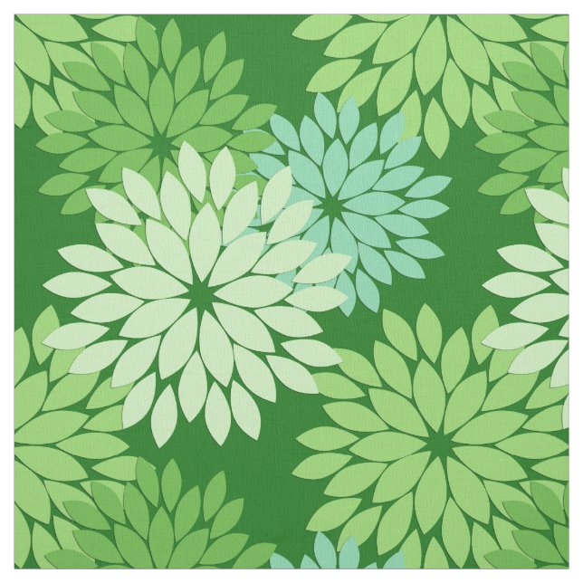 Tissu Copie florale moderne de kimono, vert de chaux (Échantillon)