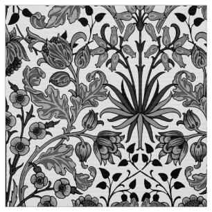 Tissu Copie, gris, noir et blanc de jacinthe de William