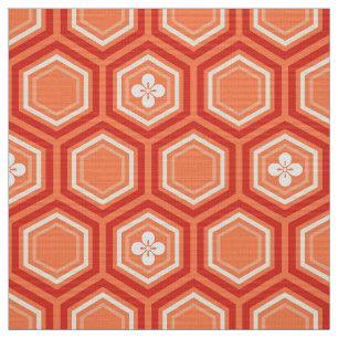 Tissu Copie hexagonale de kimono, mandarine
