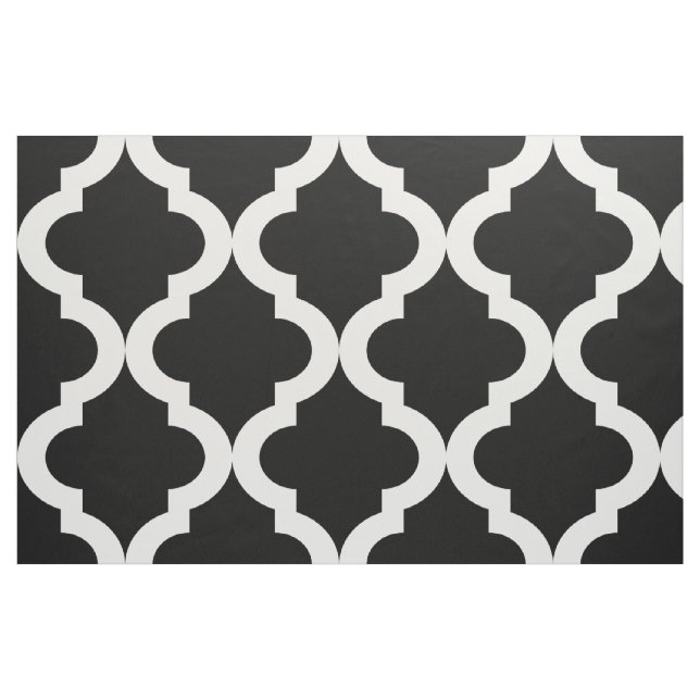 Tissu Copie noire de Quatrefoil de Marocain (Fat Quarter)