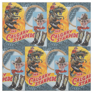 Tissu Copie occidentale de collage de cowboy de rodéo