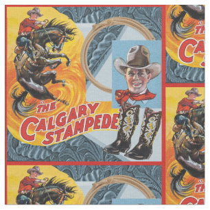 Tissu Copie occidentale de collage de cowboy de rodéo